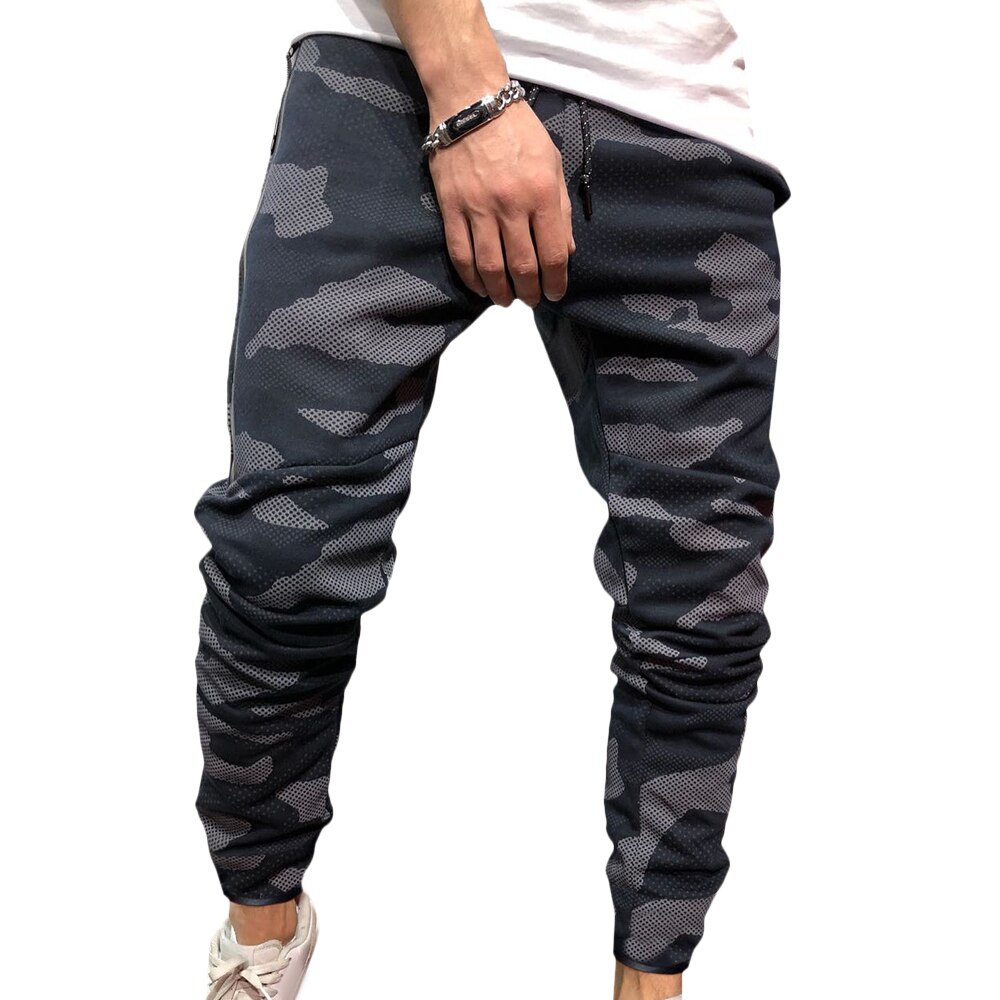 Tarnung Fitness Sport Schlauch für Männer Fitnessstudio trainieren Spitze hoch Taille Joggen Schlauch Atmungsaktive draussen Laufschuhe Trainning Jogginghose: Marine Tarnung / XXXL