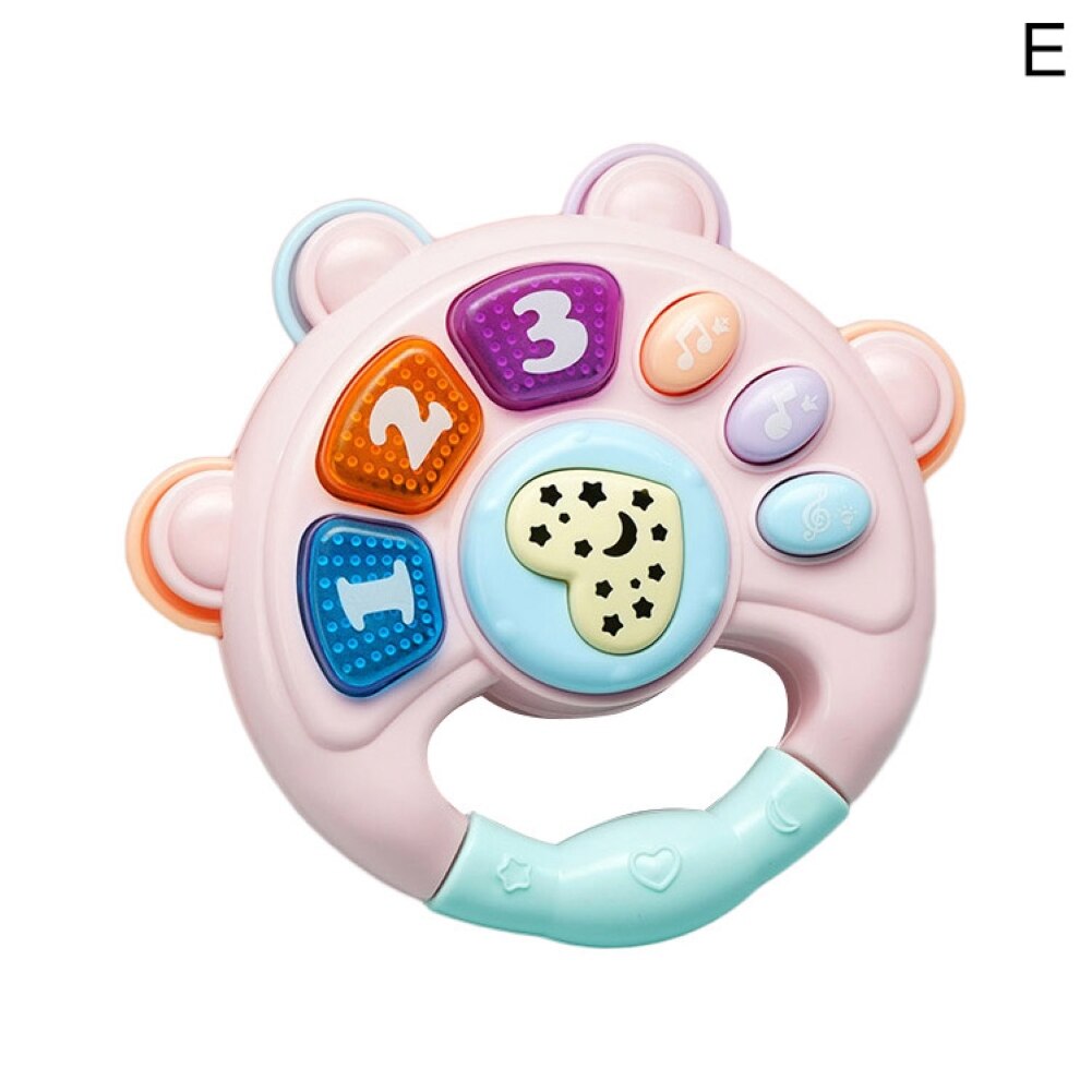 Sonajero manual para niños de 0 a 12 meses con música china: E