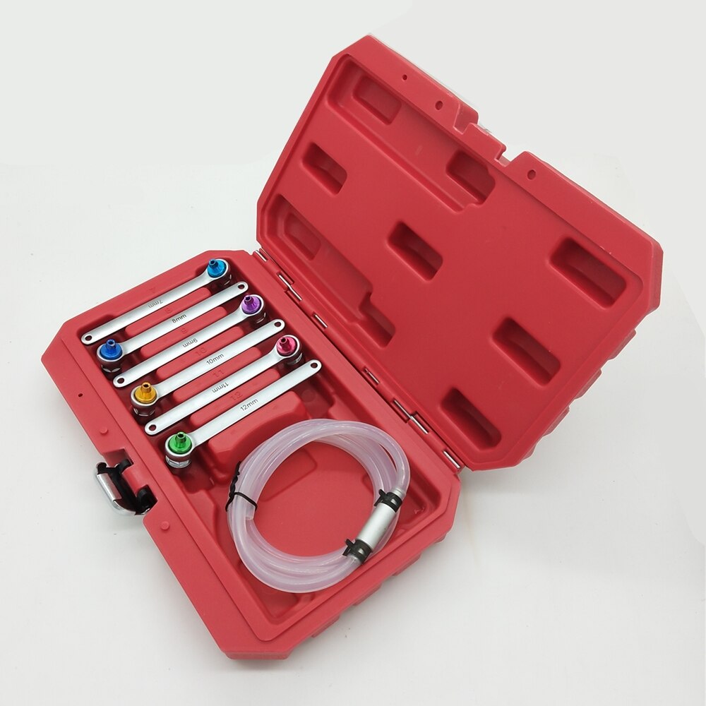 6pc Brake Bleeder Hose Set Wrench and Check Valve Set 6 Point