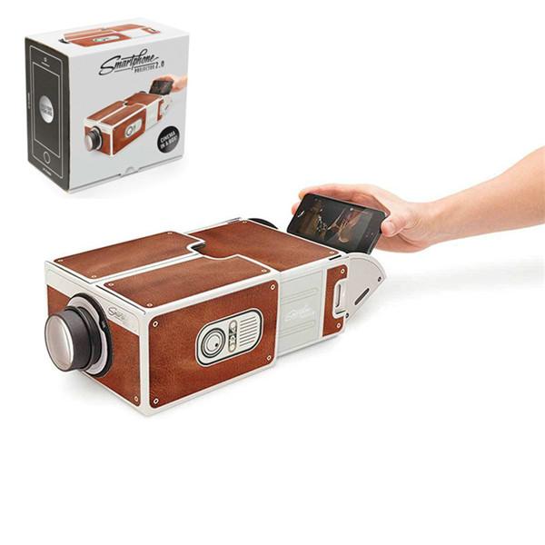 DIY 3D Projector Cardboard Smartphone Mini Projector Light Novelty Adjustable Mobile Phone Projector Portable Home Cinema: Default Title