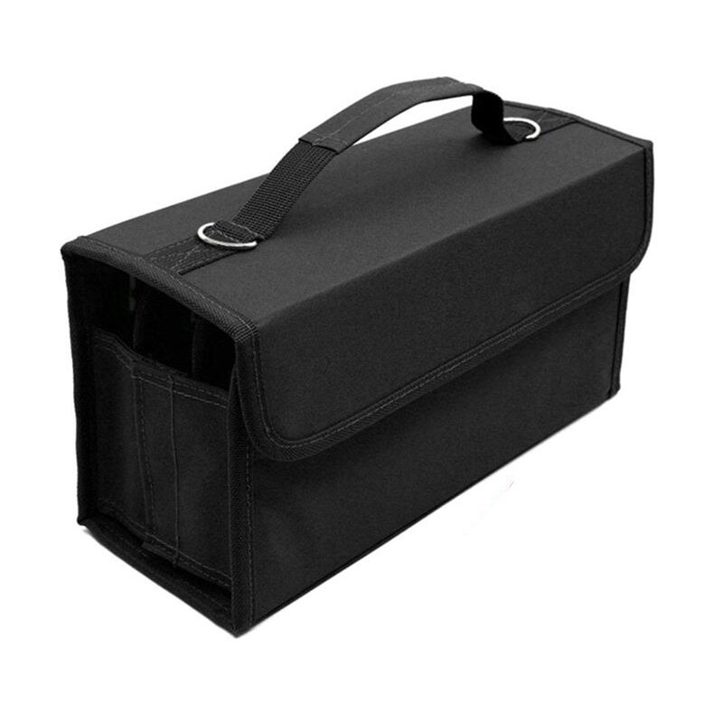 80 Slots Large Capacity Folding Marker Pen Case Art Markers Pen Storage Carrying Bag Durable Sketch Tools Organizer: Black
