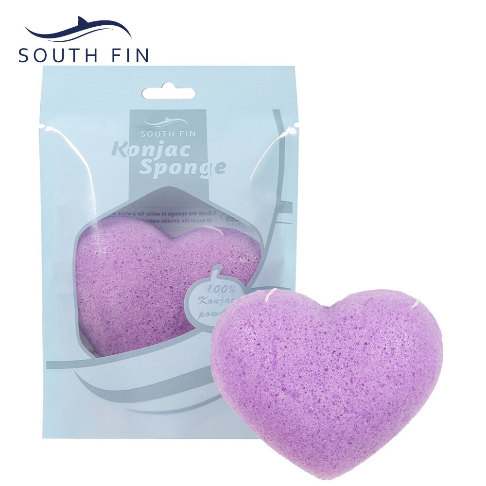 7 Colors Heart-shaped Cleansing Puff Sponge Exfoliating Cleansing Konjac Flutter Natural Soft Deep Cleansing Blackhead Face Wash: 03