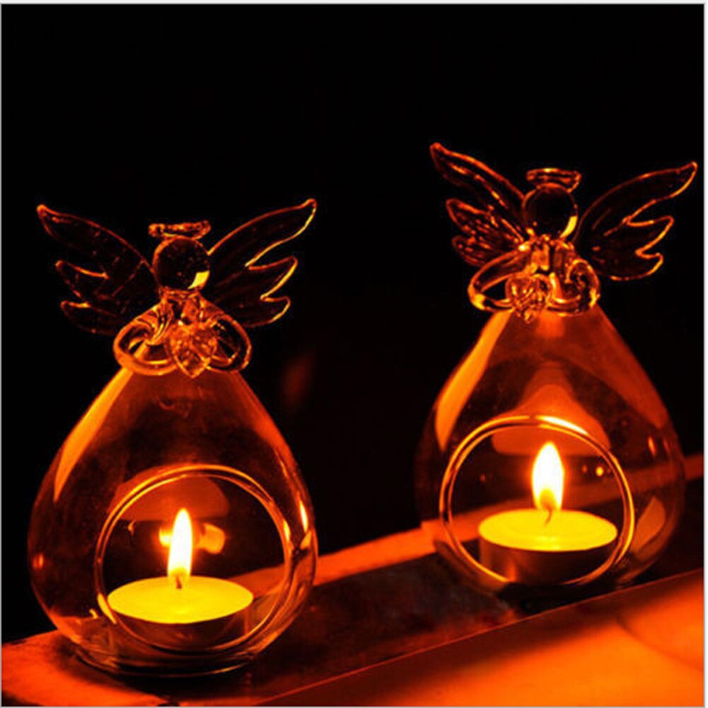 Mignon ange verre cristal suspendu support de bougie chauffe-plat décor à la maison chandelier maison chambre famille décor directe
