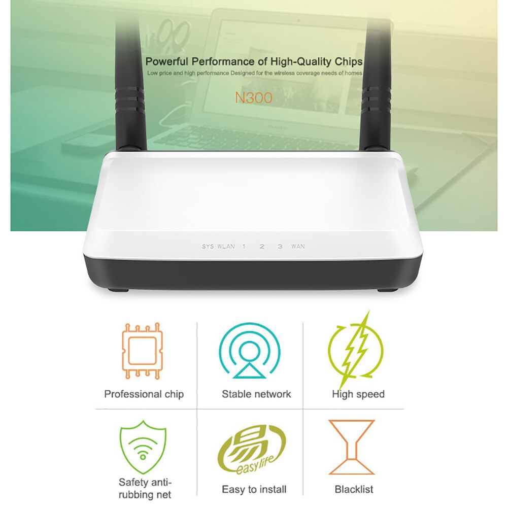 Wifi-router 300 mbps 2.4g 802.11/n 4 band draadloze routers wifi-repeater app bediening externe 3*5 dbi antenne voor thuis