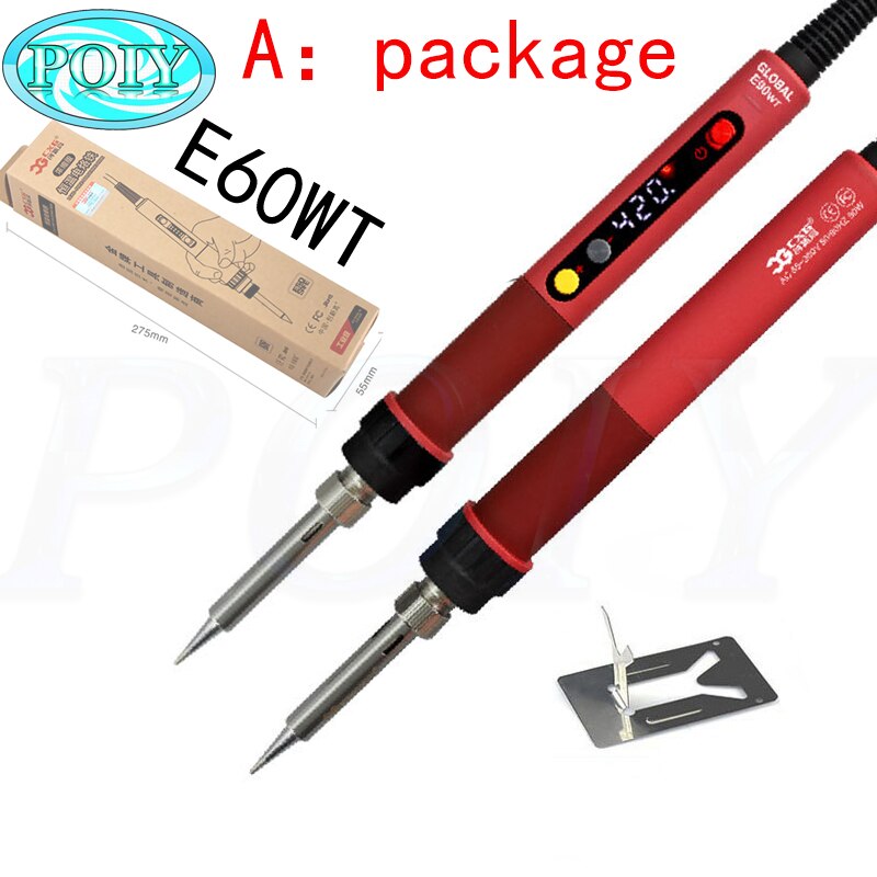 110V/220V CXG E60WT LED Digital Adjustable Electric Soldering Iron 60W Constant temperature Soldering Station E60W: CXG E60WT A / AU