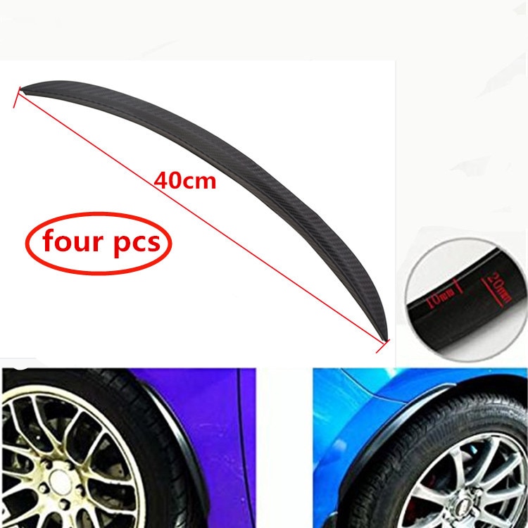 4 st 40cm universal bil kolfiber stänkskydd fläckar stänkskydd stänkskydd båge hjul ögonbryn läpp för bil lastbil suv
