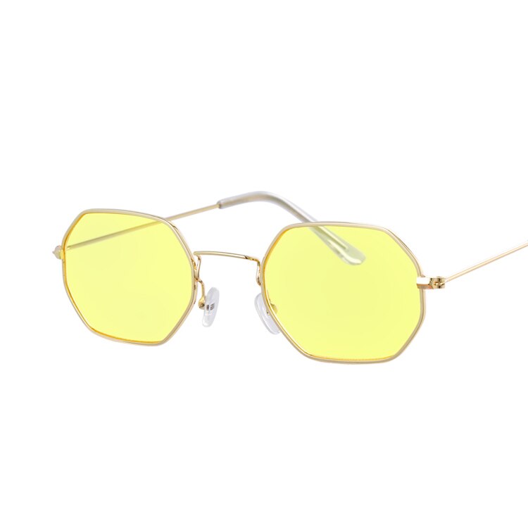Polygon zonnebrillen dames merk zonnebrillen dames candy kleur legering spiegel street beat winkelen oculos de sol: Goudgeel