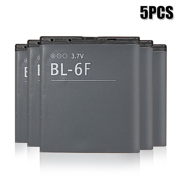Batería de repuesto BL6F BL 6F para móvil, 3,7 V, BL-6F, 1200mAh, para Nokia 6788, 6788I, N78, N79, N95, 8G: 5PCS