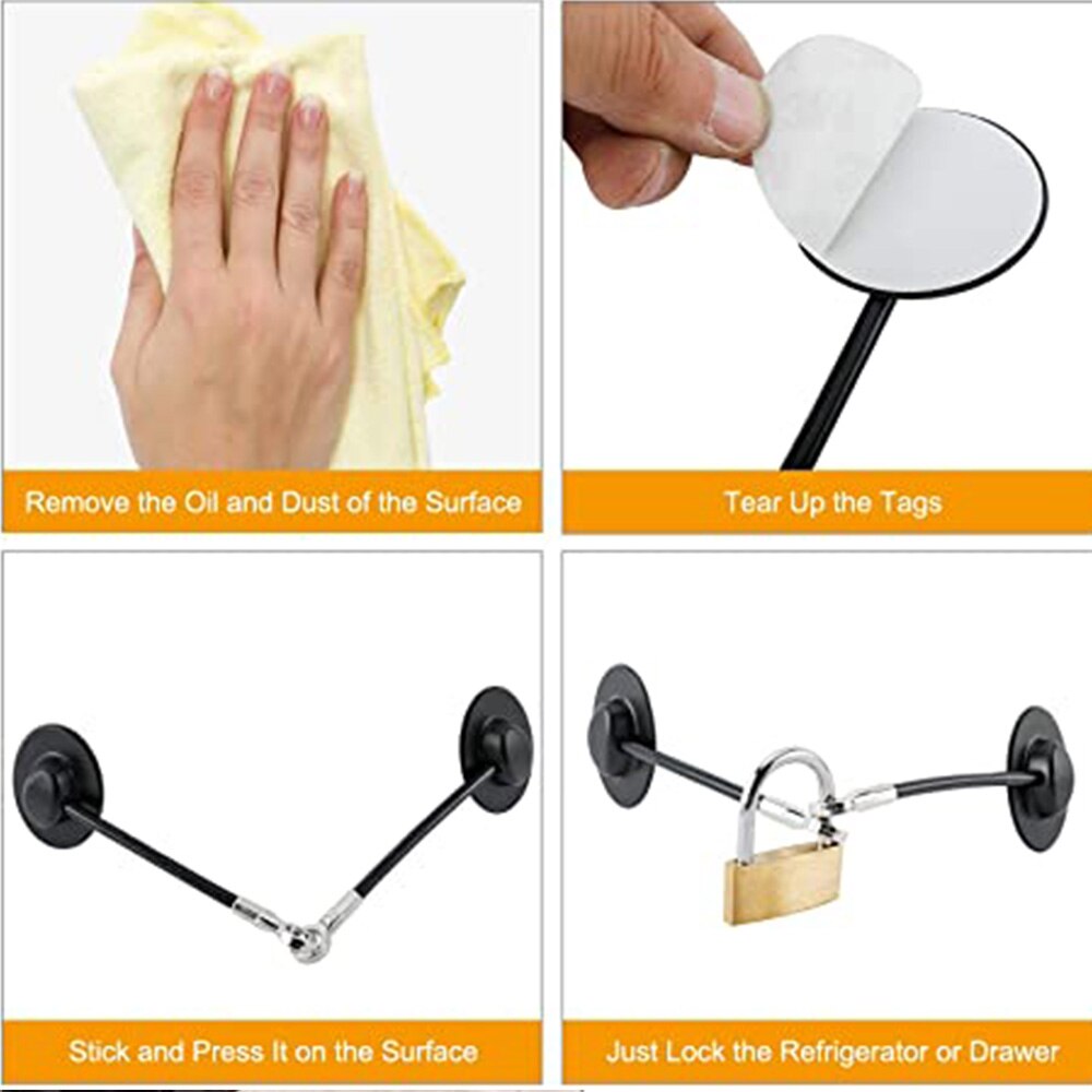 1 pc Baby Safety Freezer Lock With Padlock Security Fridge Refrigerators Door Lock Child Proof Window Lock Drawer Lock