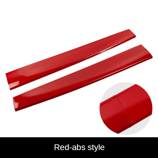Blankt / mat ægte kulfiber til tesla model 3 bil styling interiør dashboard konsol center cover trim støbning: Rød