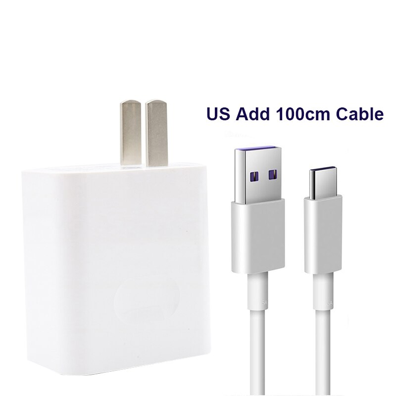 Huawei Snelle Oplader Voor Mate 9 10 Pro P10 Plus Supercharge Quick Travel Wall Adapter 4.5V 5A/5V4.5A Type-C 3.0 Usb Kabel 1M 1.5M: US Add 100cm cable