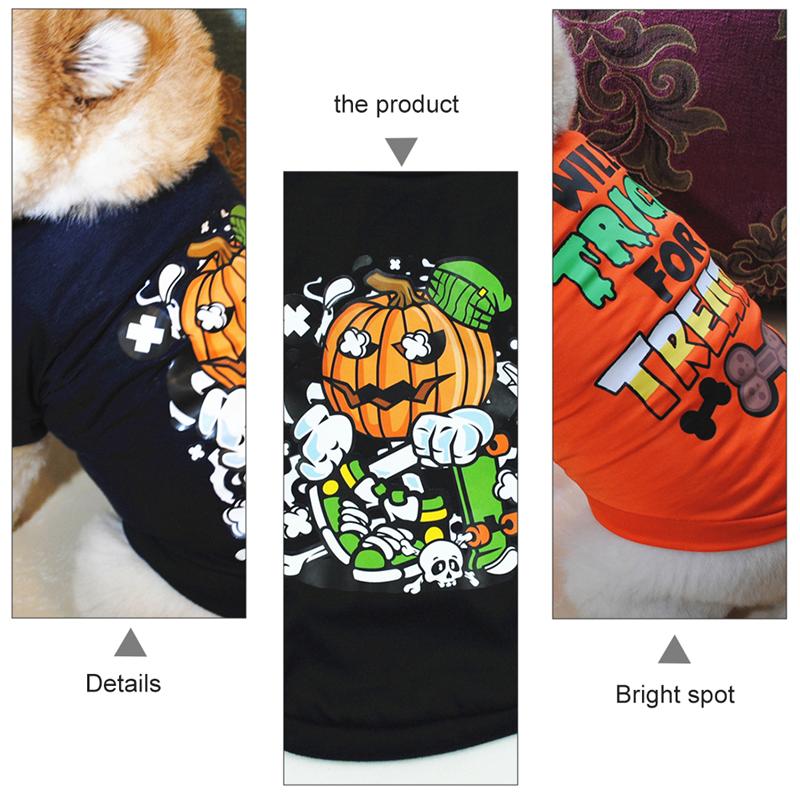 2 stk halloween kæledyrs kostume katte hundetøj kæledyr sjov kostume kæledyrsforsyning halloween kæledyr hvalpe t-shirt