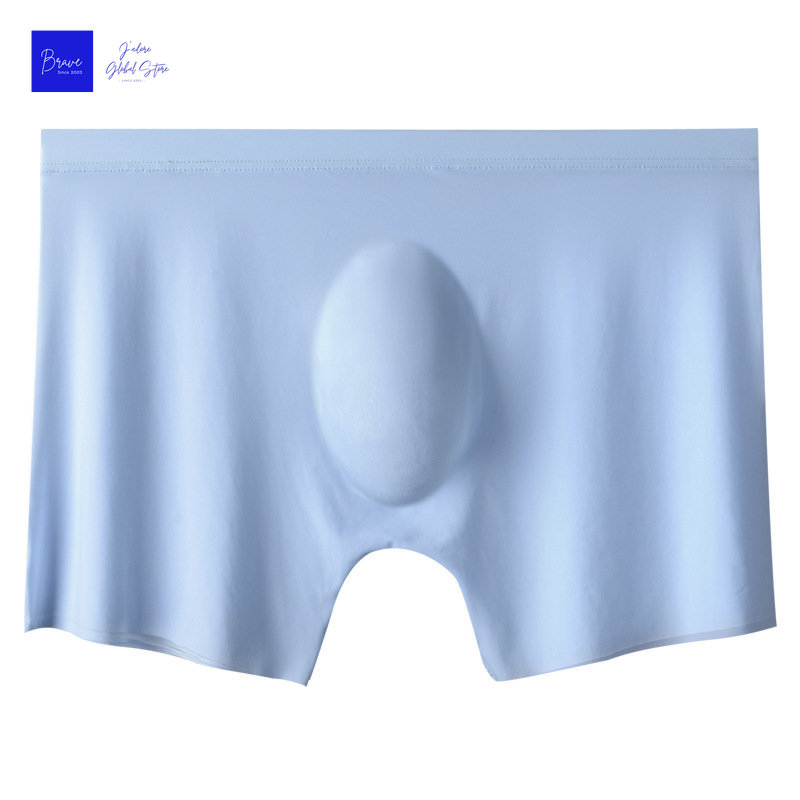 1pc herreboksershorts issilke herretruser sømløse sexy undertøy herretruser truser mannlige antibakterielle pustende truser: Xxxl / Himmelblå