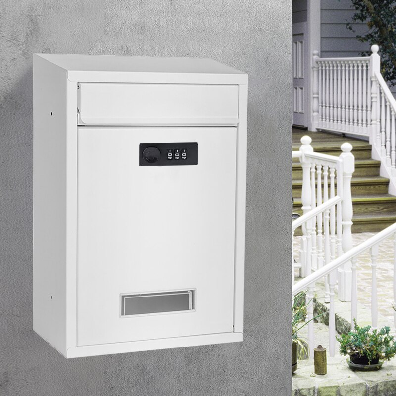 AGMSYEU password letter box outdoor wall-mounted community household letter newspaper postbox with lock complaint suggestion box: 006Password lock A