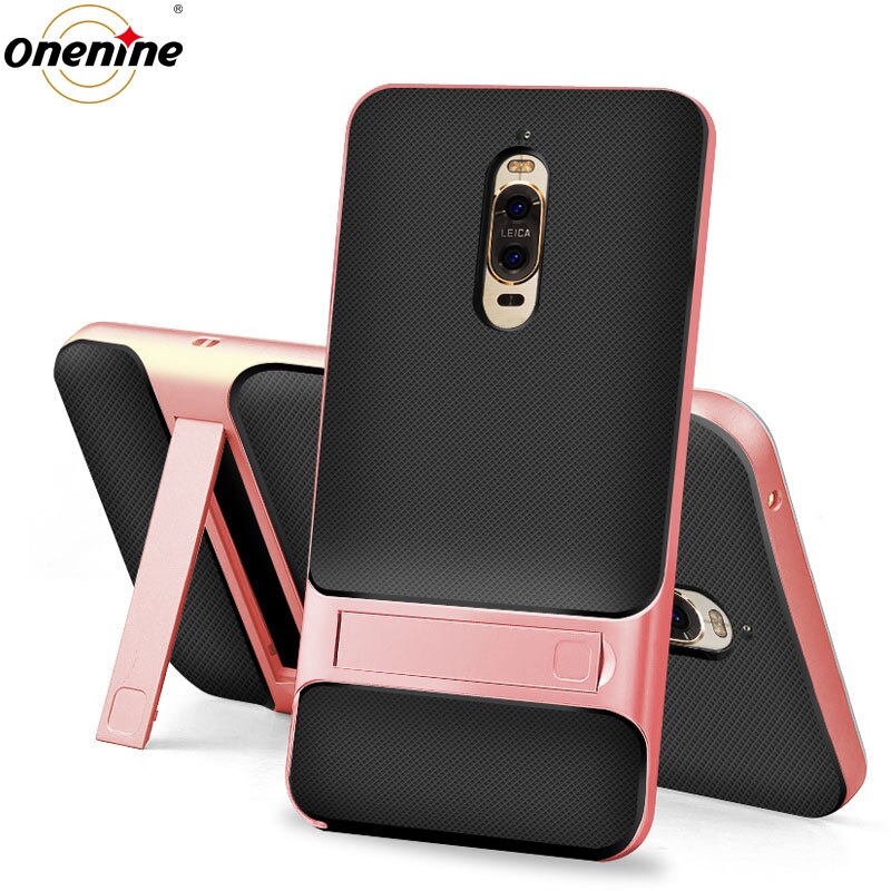 3D Kickstand Luxury Cases for Huawei Mate 9 Pro Cover TPU+PC Silicone 360 Protective Mobile Phone Back Armor Mate9Pro Mate9 9Pro