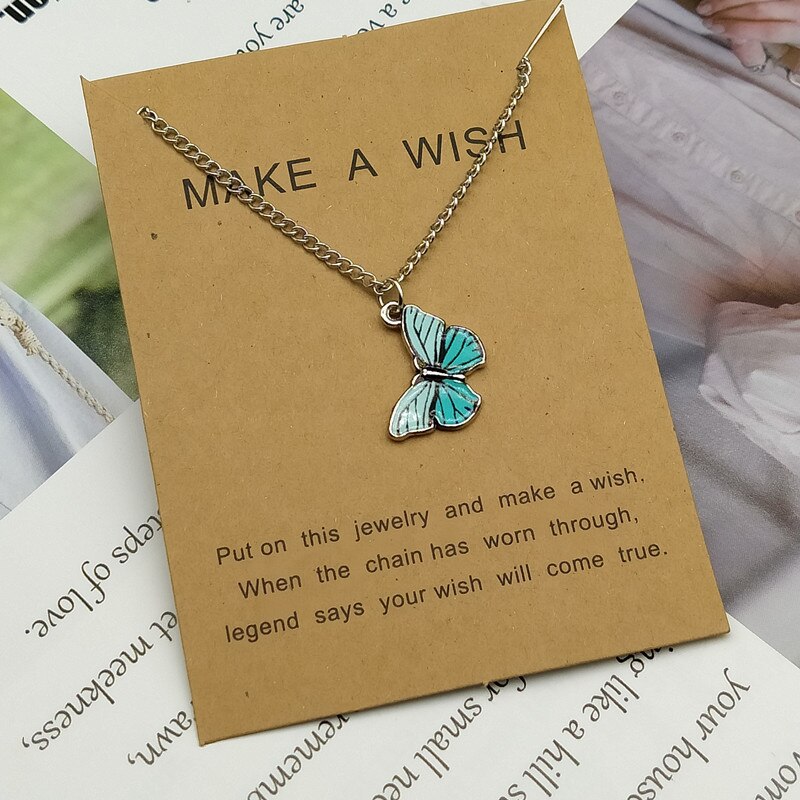 Women Necklace Blue Purple Color Pendant Popular Neck Jewelry For Friend Delicated Necklace: SD
