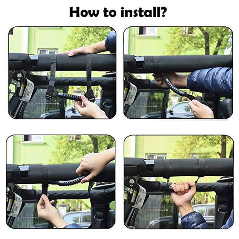 Car Grab Handle For Jeep Wrangler YJ TJ JK JL JKU 1987 Grip Bar Pulling Tab Auto Interior Safety Handrail Accessories