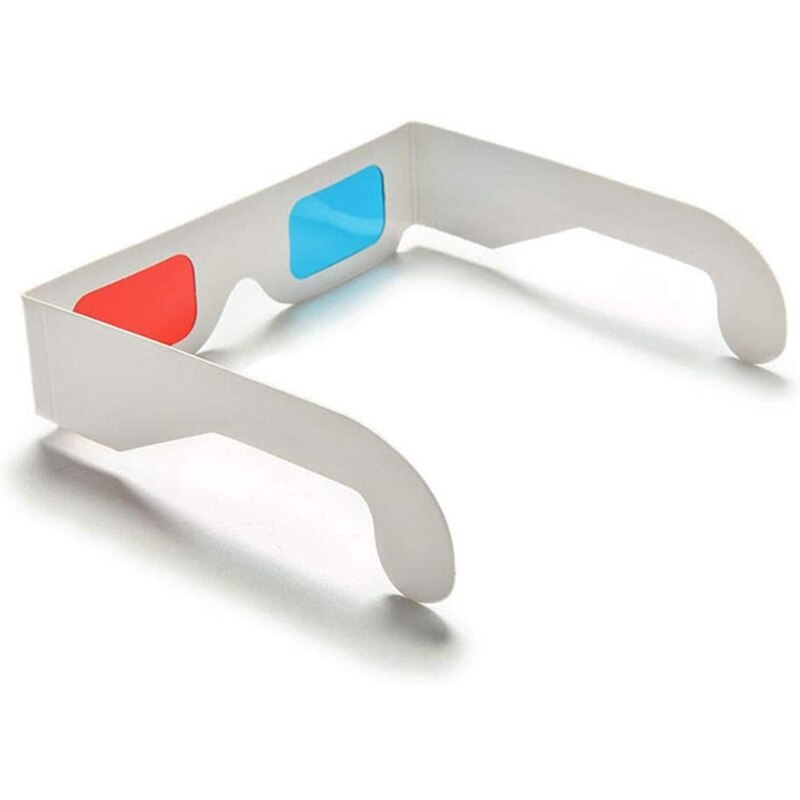 3D Glasses, 10 Pairs Red and Blue Paper Stereo Lenses for Movies Set Anaglyph Paper 3D Glasses