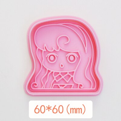 Prinses Taart Cookie Embosser Cutter Plastic Biscuit Druk Stempel Diy Cookie Mold Fondant Sugar Craft Mold Keuken Biscuit Mold: H