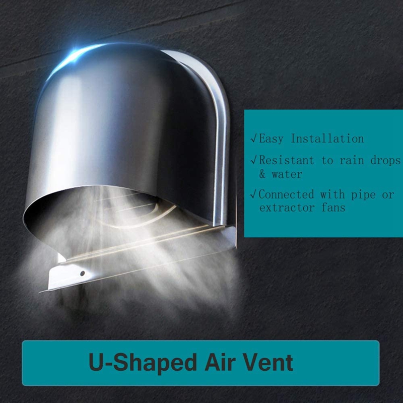 Waterproof Stainless Steel Vent Vent Hood Anti-Corrosion Exhaust Extractor for Wall Air Outlet Cover
