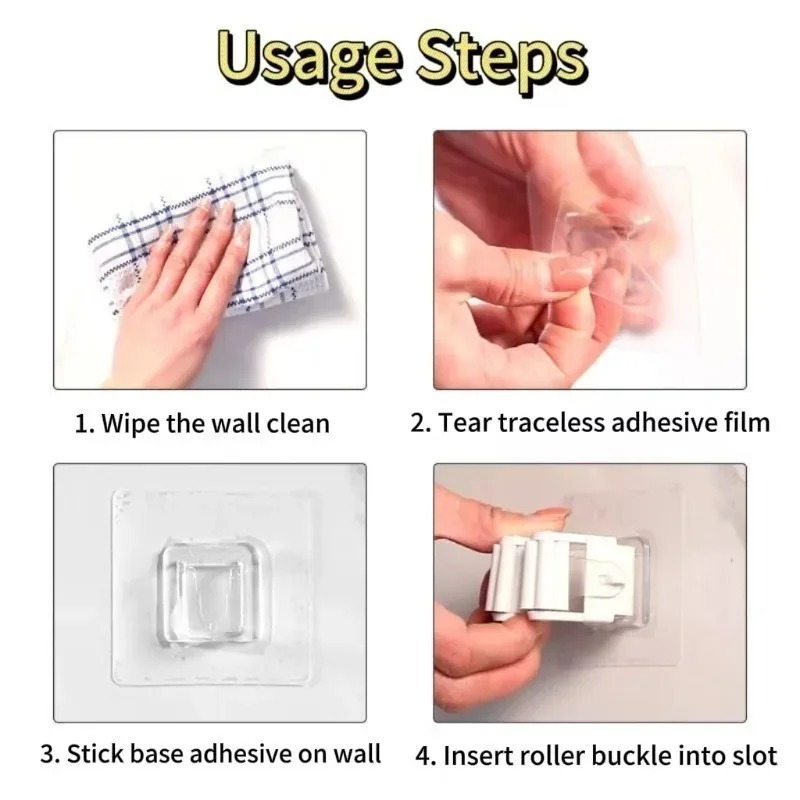 Supporto per scopa autoadesivo Supporto per scopa Supporto per scopa a parete Supporto per scopa Spazzola per spazzare Gancio Organizzatore di stoccaggio Accessori per la cucina del bagno
