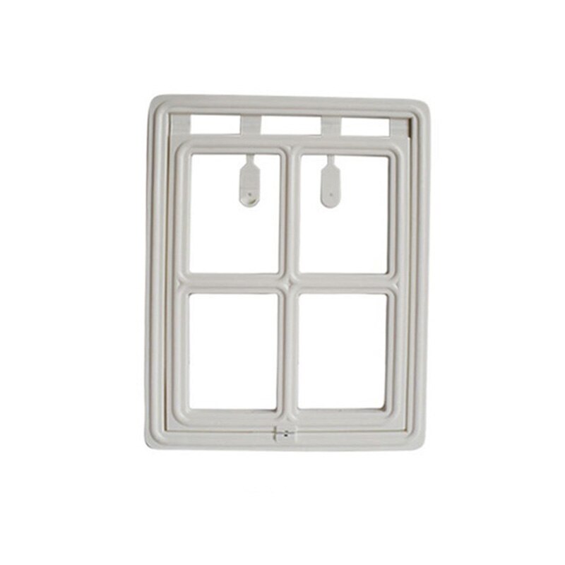 Puerta de plástico con cierre magnético para mascotas, para perros y gatos, puerta para mascotas con orificio para puertas de seguridad para perros pequeños, medianos y grandes: White B