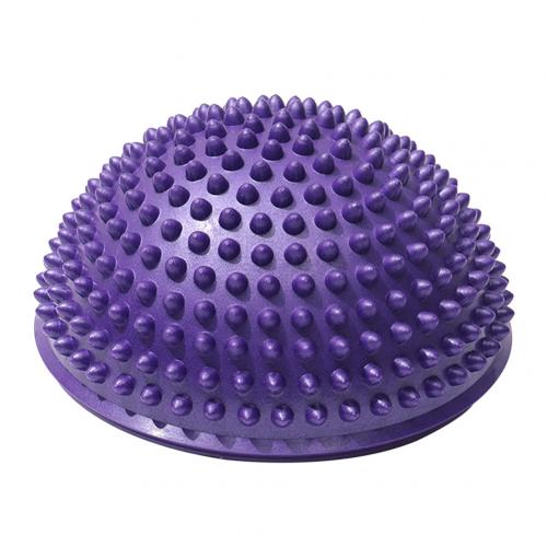 Nyoppustelige halvkugle yogabolde pvc massage fitball øvelser træner balancebold gymnastik pilates sport sundhed fitness: Lilla