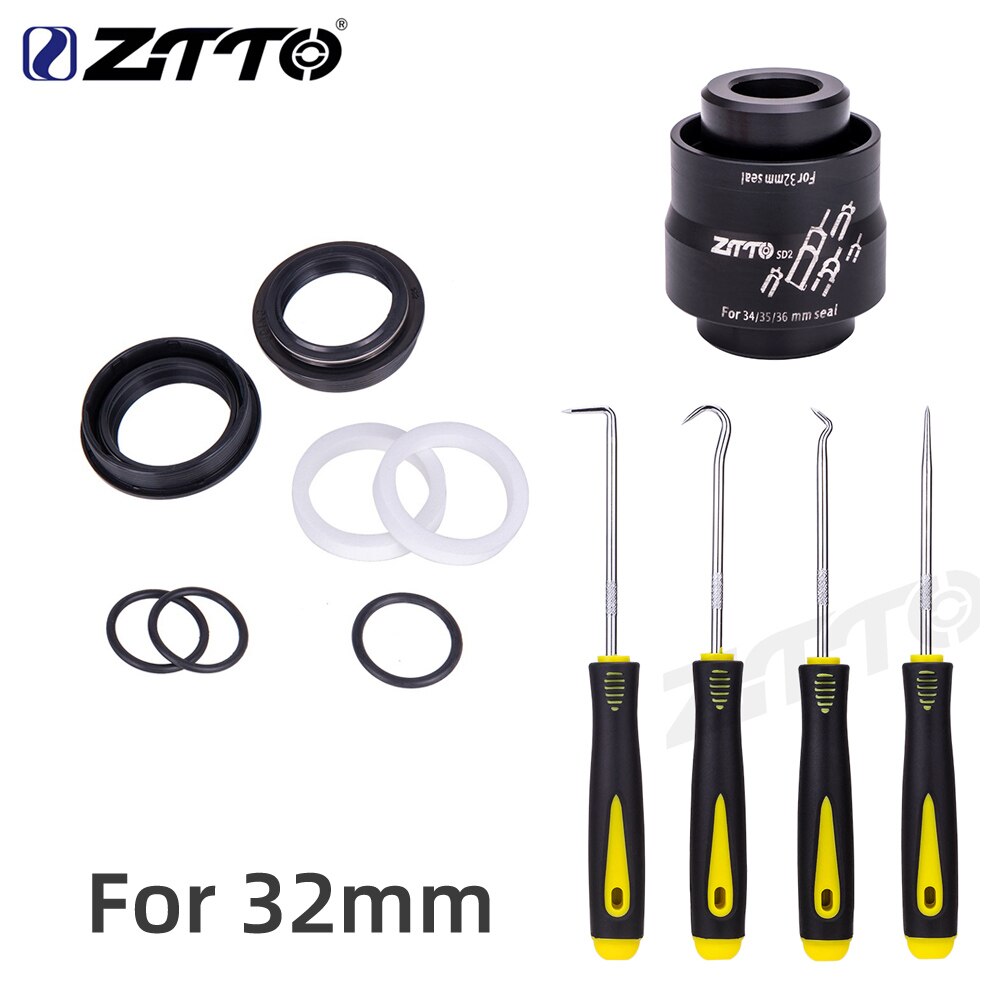 ZTTO Mountain Bike Suspension XCR Oil Seal Service Kit MTB Fork Wiper Waterproof Dust Protector 32 30 Inner Tube Foam Ring UDING: 32mm-TOOL AND HOOK
