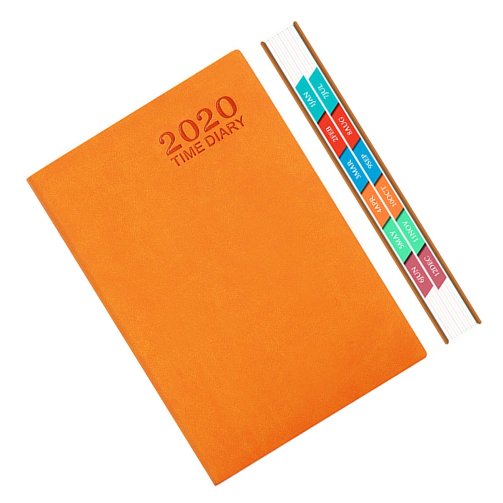 Exquisite A5 Planner Efficiency Agenda Schedule Notebooks Diary Stationery for Home School Office (Orange)