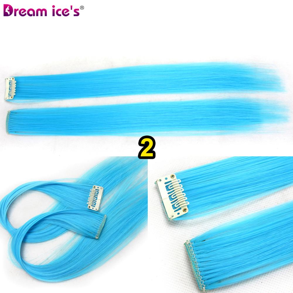 Synthetische Lange Enkele Clip In Hair Extensions Een Stuk Roze Regenboog Kleur Mode Rechte Haarstukje Voor Vrouwen En Meisje: #4