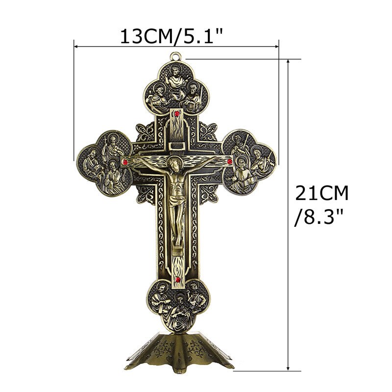 Kerk Relikwieën Beeldjes Kruisbeeld Jezus Christus Op De Stand Cross Muur Kruisbeeld Antieke Kapel Home Decor Accessoires