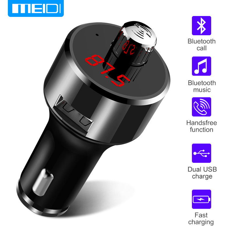 MEIDI Auto Bluetooth Fm-zender Radio Adapter Auto MP3 Speler Dual USB Car Charger Handsfree Car Kit
