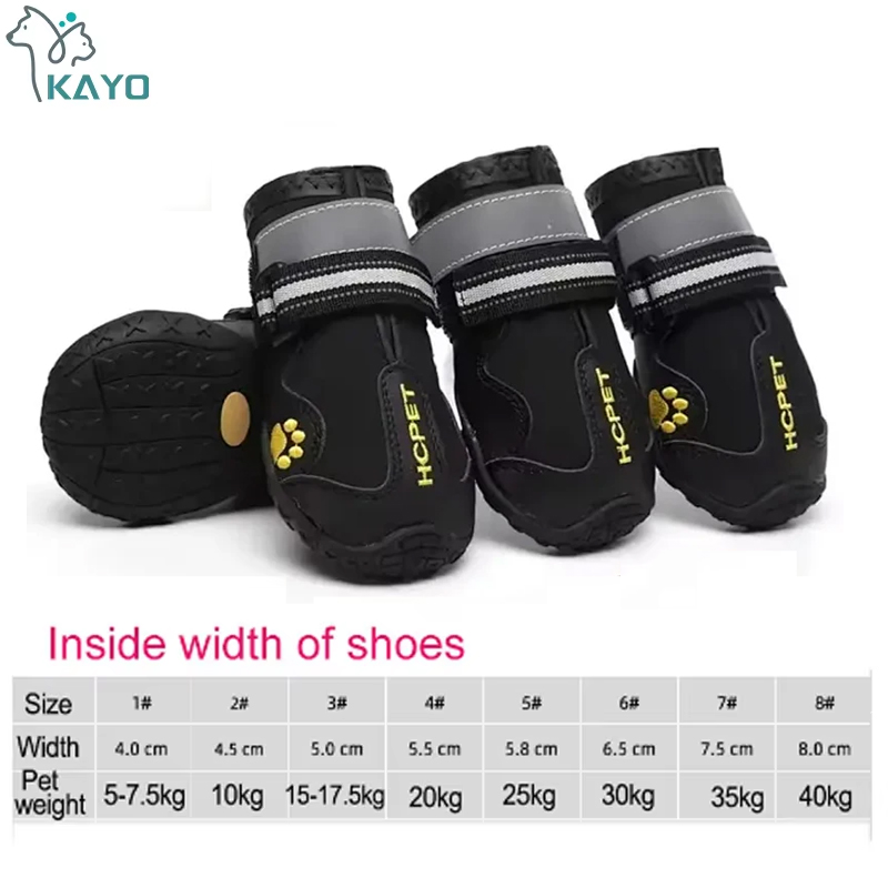 Hondenschoenen Waterdichte antislip regenlaarzen Warme sneeuw Reflecterend voor kleine grote huisdieren Sporttraining Bescherm huisdiervoeten 4 stuks