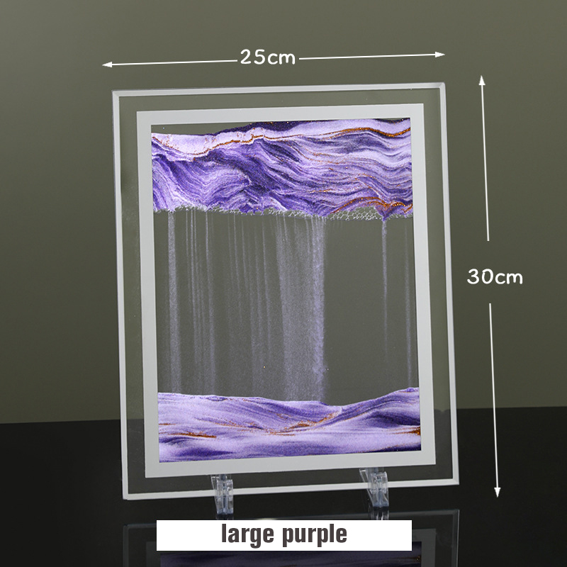 Sablier rotatif 3D avec paysage de sable profond, peinture de sable mouvant, décoration de bureau pour la maison,: B P