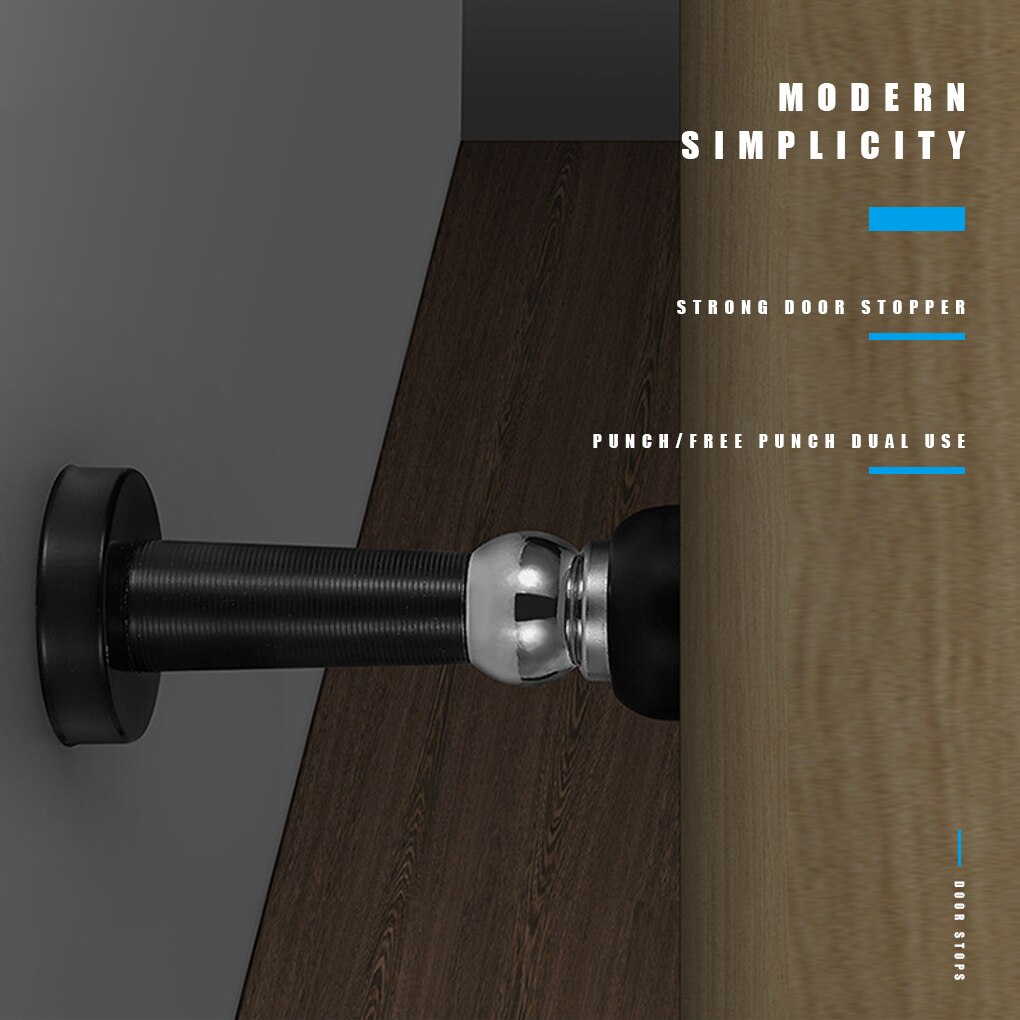 Stainless Steel Magnetic Door Stops Sticker Door Holders Stopper Catch Protector Floor Wall Mounted Nail-Free Hidden Doorstop