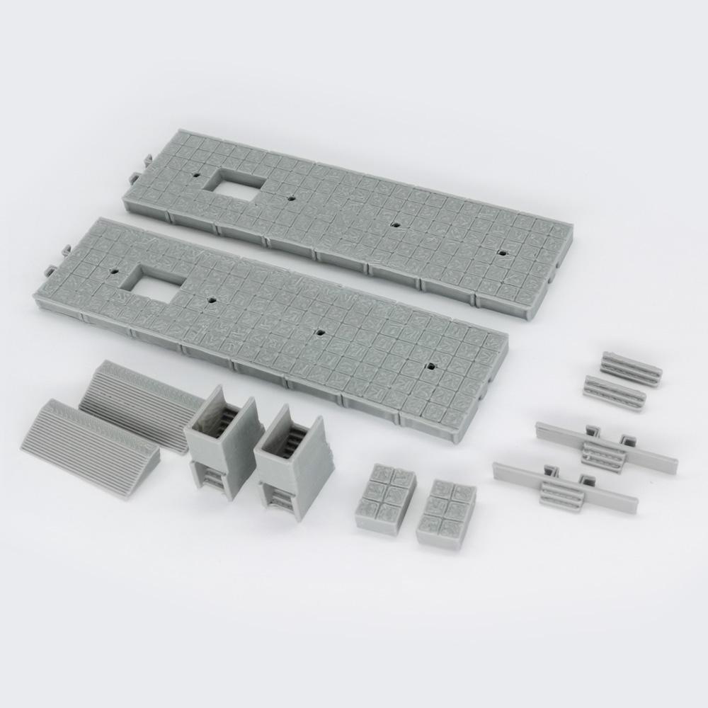 Outland Models Train Station Passenger Platform with Accessories (Full-Covered) 1:220 Z Scale Railway Scenery