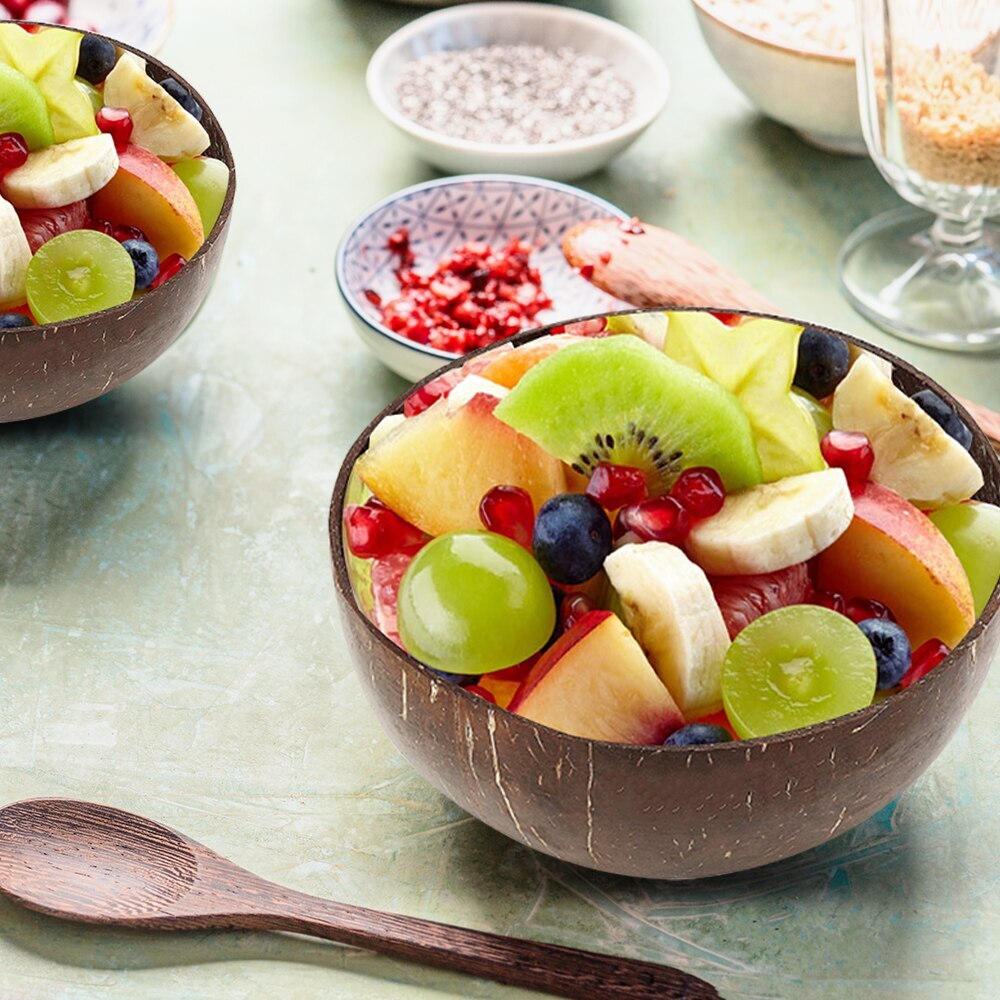 Cuenco de Coco, cuencos de madera, arroz, fideos, sopa, fruta, ensaladera, suministros de cocina, adornos para manualidades, Bol de Coco, cuenco de madera