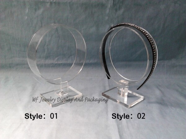 Acrylic Round Headwear Display Stand Headband Showing Rack Hair Accessories Holder Jewelry Showcase 2 styles