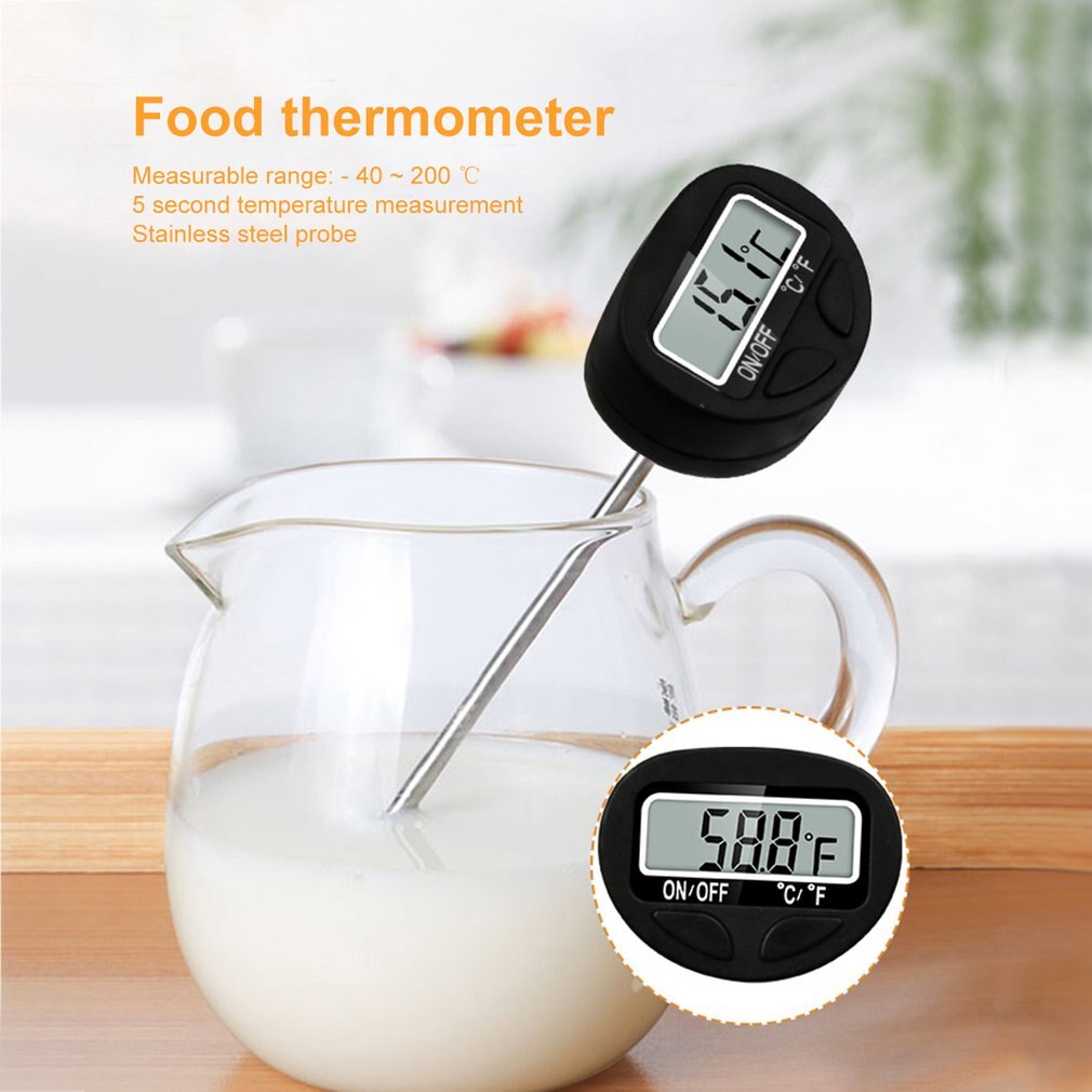 Food Thermometer Kitchen Food Cooking Thermometer Digital Instant Read Meat Thermometer for Barbecue Baking Milk Powder Water