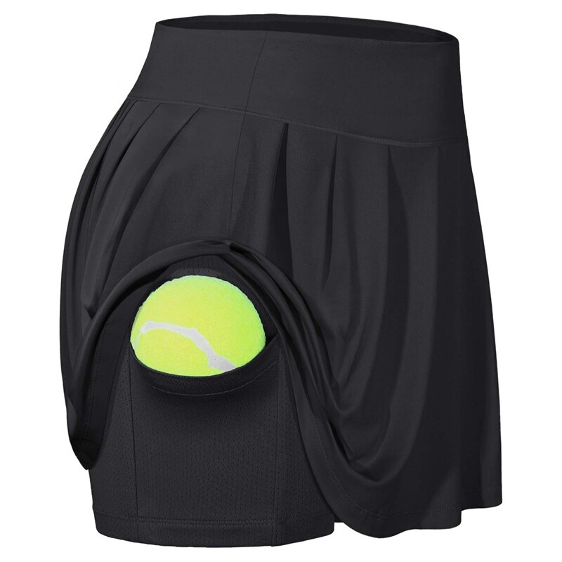 Dam tenniskjolar veckade atletiska golfskor med inbyggda shorts passar yoga fitness xxl