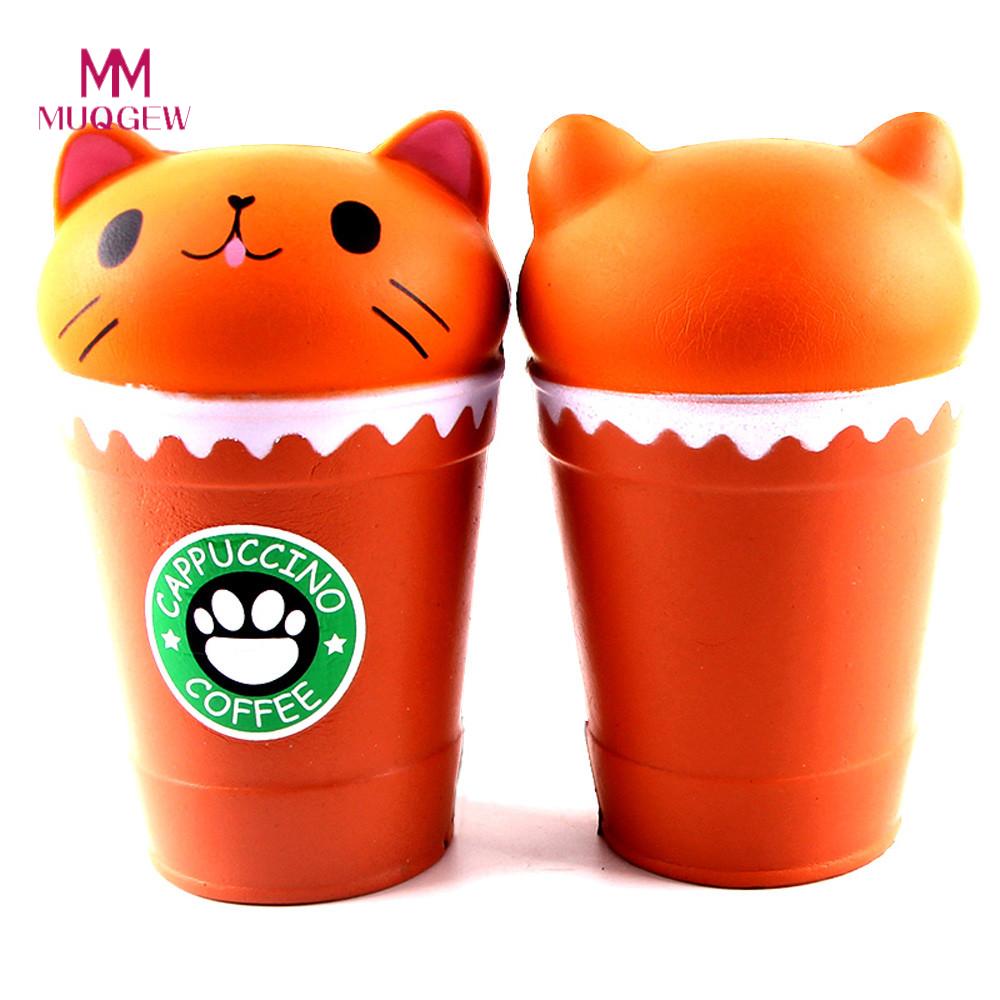 MUQGEW Squishy Cut Koffie Cup Kat Scented Squishies Custom Langzaam Stijgende Squeeze Toy Collection In Gags Speelgoed Squishy