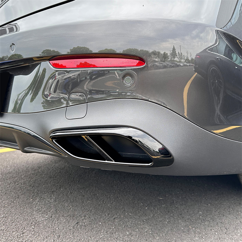 For Mercedes Benz CLE Coupe Car Rear Throat Exhaust Pipe Tail Muffler Tips Cover Trim Sticker + C236 CLE260 300 CLE53 AMG