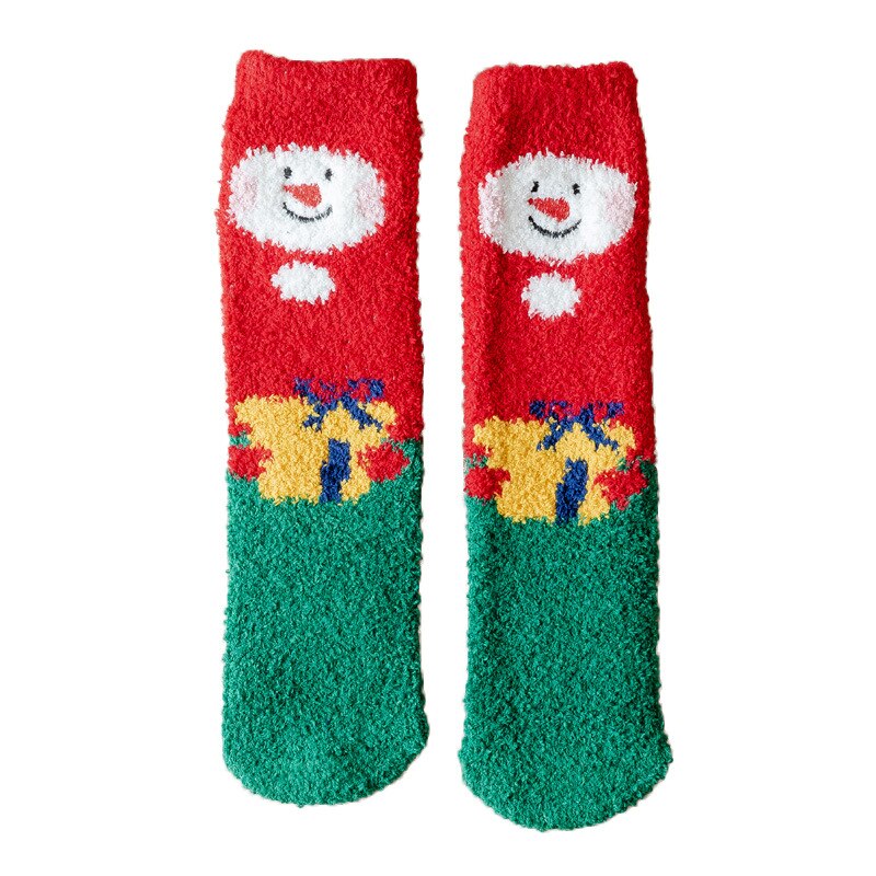 Winter thick warm ladies warm socks kawaii Christmas cartoon cow duck cat socks printing funny women year socks