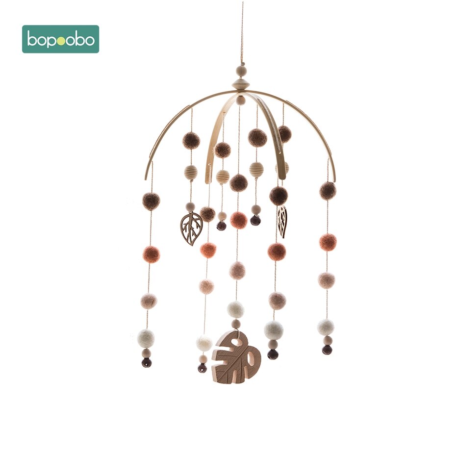 Bopoobo Baby Mobiele Opknoping Rammelaars Speelgoed Wind-Up Music Box Hanger Diy Opknoping Babybedje Mobiele Bed Bel Speelgoed houder Arm Beugel: Leaf Set