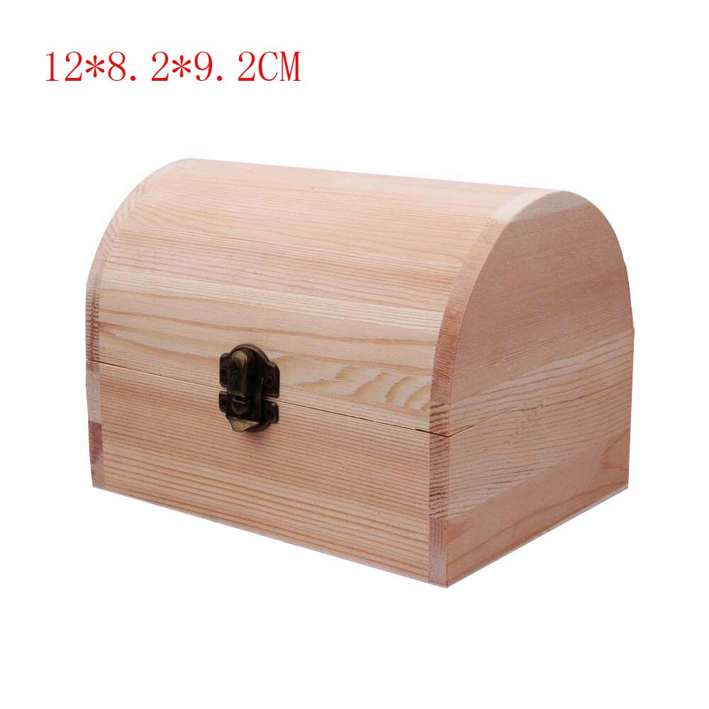 3 Sizes Solid Wood Arched Box DIY Painted Blank Handmade Wood Storage Box Home Decoration: M