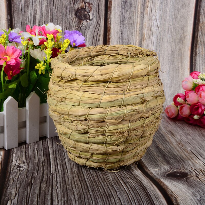 Nid d'oiseau naturel paille fait main/Pigeon oiseau maison perroquet nid chambre pour animaux de compagnie cour oiseau Cages ornement