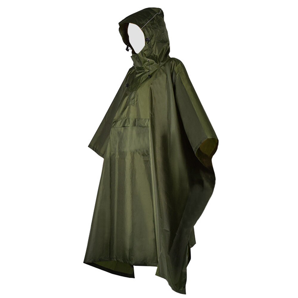 Outdoor Raincoat Backpack Cover Waterproof Poncho Camping Raincoat Durable: Army Green