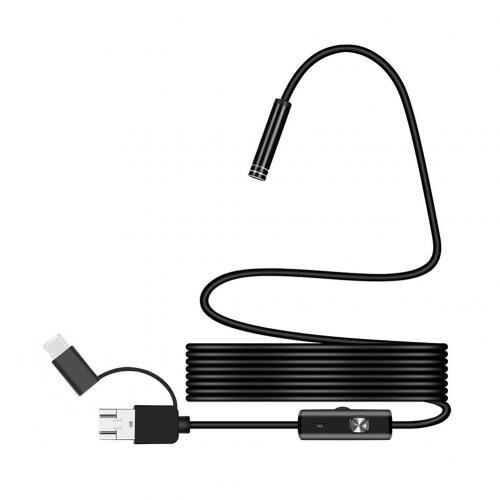 3 in 1 Typ-C Mikro USB HD Endoskop Inspektion Wasserdicht mit LED Beleuchtung Licht Gewicht Und Einfach Zu verwenden Für Android Laptop: 1M 8mm