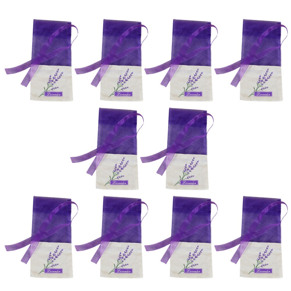 10 stk blomsterprint lavendelposer tomme duftpose poser taske til afslappende sovende lys lilla: Som vist 1