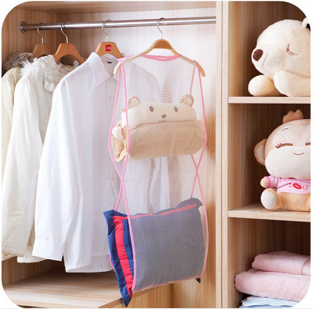 Estantes de secado de almohadas, estante de red colgante para ropa, estante de red de secado de ropa de malla doblada, colgador plano para colgar en seco, toallero para interiores y exteriores: Gris claro